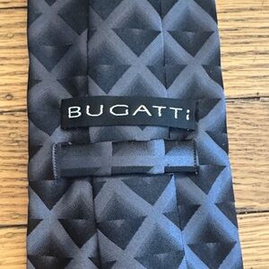 Bugatti Men's Elegant Black and Gray Tie